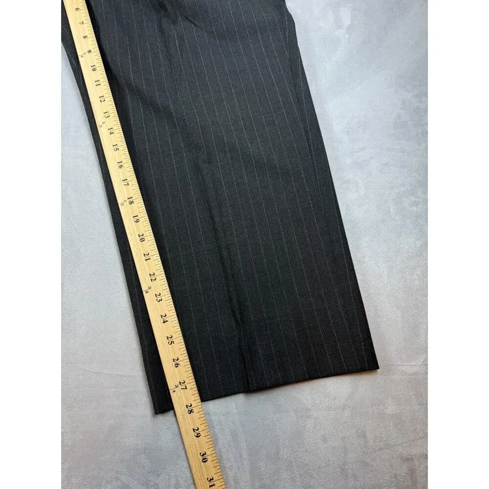 STAFFORD PERFORMANCE Suit 54Reg Big and Tall Black Pin Stripe Wool 3 Button Coat